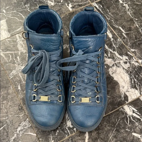 Balenciaga Blue High-Top Sneakers - Picture 1 of 7